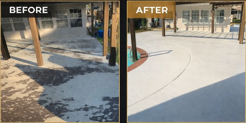 Before and after exterior concrete — Clayton Renovations